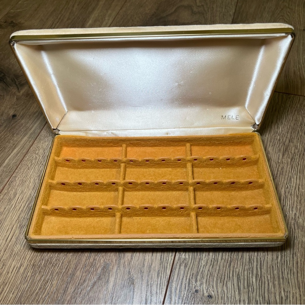 VINTAGE Mele Velvet Jewelry Box